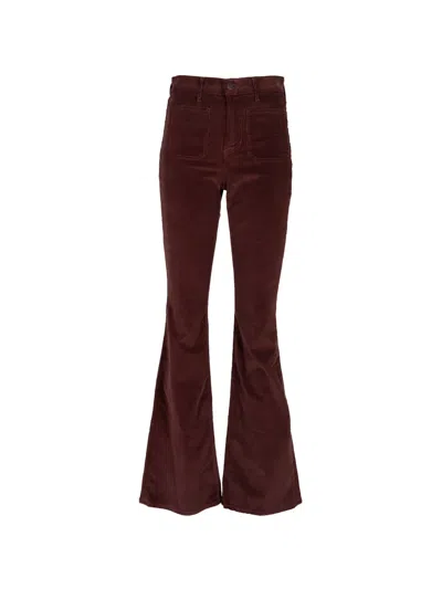 Veronica Beard Beverly Corduroy Flared Trousers In Red