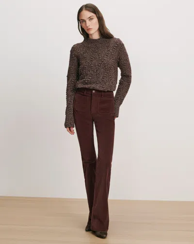Veronica Beard Beverly Corduroy Skinny-flare Pant In Burgundy