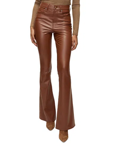 Veronica Beard Beverly Faux Leather Flare Pants In Brown