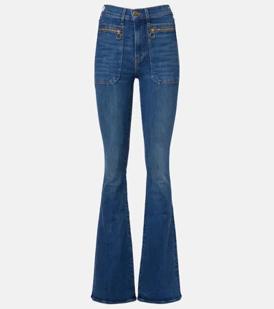 Veronica Beard Beverly Flared Jeans In Blue