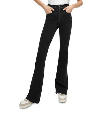 Veronica Beard Beverly High Rise Flare Jeans In Washed Onyx In Black