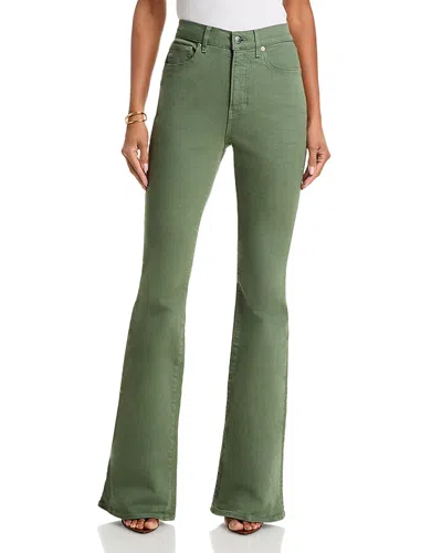 Veronica Beard Beverly High Rise Flare Leg Jeans In Stone Sage In Green