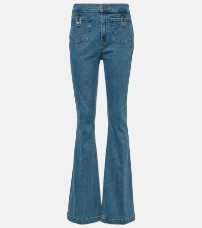 Veronica Beard Beverly High-rise Flared Jeans In Blue