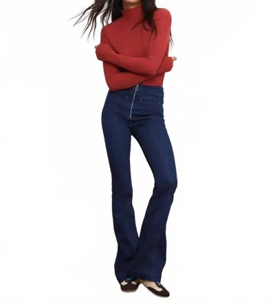 Veronica Beard Beverly High Rise Skinny Flare Jeans In Indigo Rinse In Blue