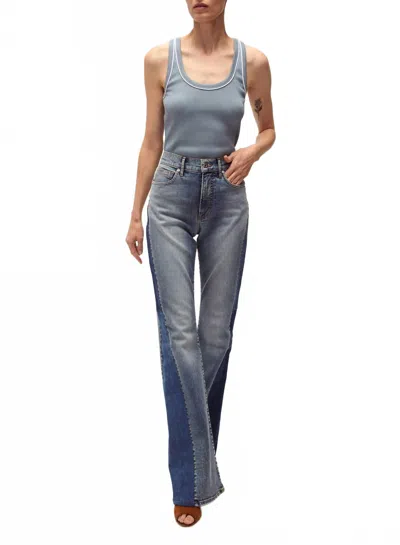 Veronica Beard Beverly High Rise Skinny Flare Jeans In Ripple Dust In Blue