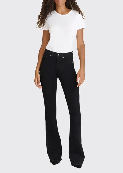 Veronica Beard Beverly High-rise Flared Jeans In Onyx
