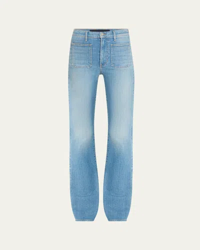 Veronica Beard Beverly High-rise Skinny Flare Jeans In Seawater Stone
