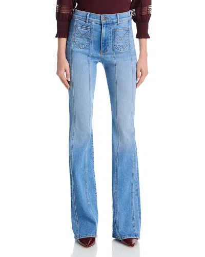 Veronica Beard Beverly High Rise Skinny Flare Leg Jeans In Sneak Peek In Blue