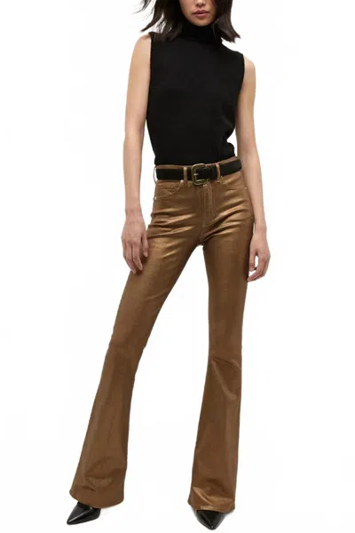 Veronica Beard Beverly High Rise Skinny Flare Pants In Brass In Black
