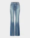 Veronica Beard Beverly High-rise Skinny Flare Patchwork Jeans In Blue