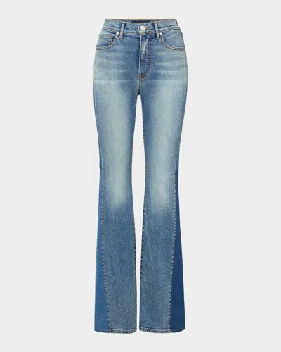 Veronica Beard Beverly High-rise Skinny Flare Patchwork Jeans
