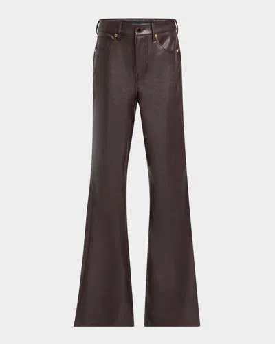 Veronica Beard Carson High Rise Ankle Flared Jeans In Dark Chocolate