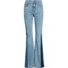 Veronica Beard Beverly High-rise Skinny Flare Patchwork Jeans In Blue