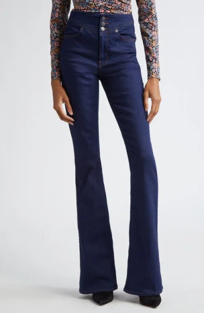 Veronica Beard Beverly Hoch Sitzende Schlagjeans In Dunkelblauer Denim