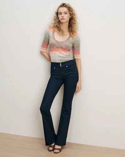 Veronica Beard Beverly Mid-rise Skinny-flare Jean In Indigo Rinse