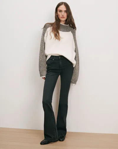 Veronica Beard Beverly Mid-rise Skinny-flare Jean In Washed Onyx