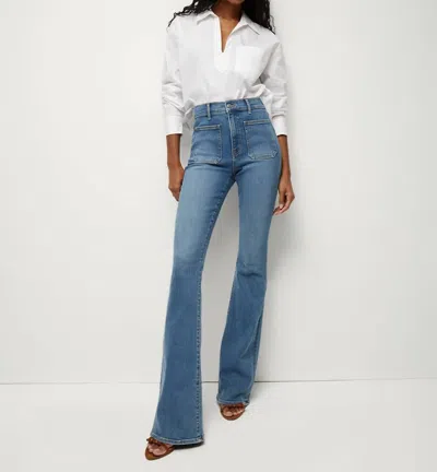 Veronica Beard Beverly Patch Pocket Flare Jeans In Siera In Multi