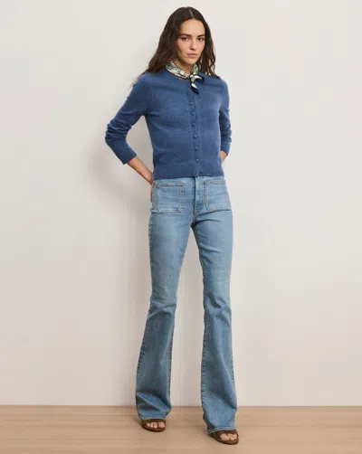 Veronica Beard Beverly Patch-pocket Skinny-flare Jean In Blue