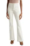 Veronica Beard Beverly Patch Pocket Skinny Flare Jeans In White