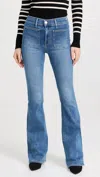 VERONICA BEARD BEVERLY SKINNY FLARE JEAN WITH PATCH IN SIERRA