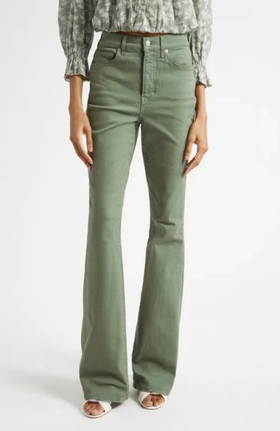 Veronica Beard Beverly Skinny Flare Leg Jeans In Green