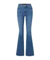 Veronica Beard Carson Raw Hem High Waist Ankle Flare Jeans In Blue