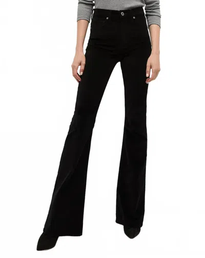 Veronica Beard Beverly Velvet Skinny-flare Jean In Black
