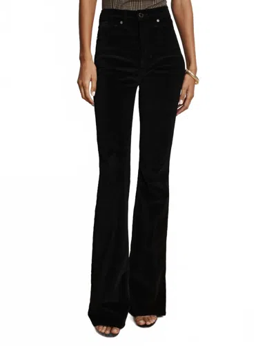 Veronica Beard Beverly Velvet Skinny Flare Pants In Black