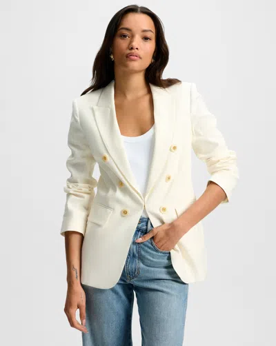 Veronica Beard Bexley Stretch-linen Dickey Jacekt In Neutral