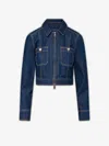 Veronica Beard Patty Fitted Long Sleeve Denim Jacket In Black