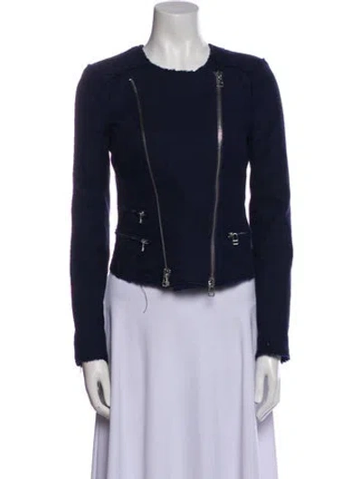 Pre-owned Veronica Beard Biker Jacket In Blue