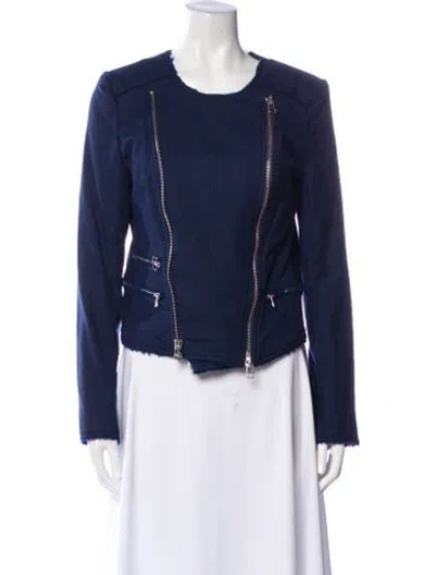 Pre-owned Veronica Beard Biker Jacket In Blue