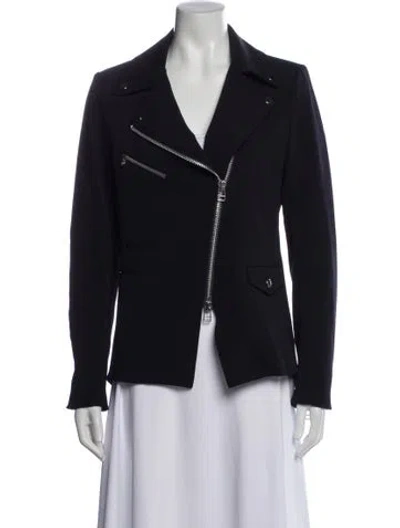 Pre-owned Veronica Beard Biker Jacket In Blue