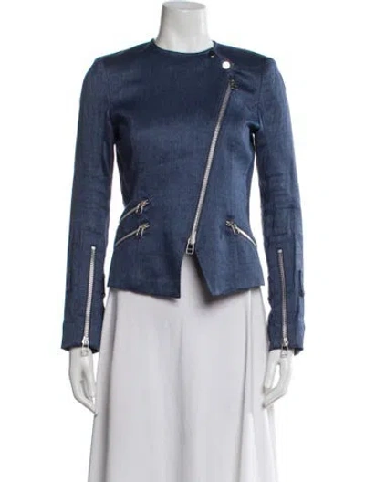 Pre-owned Veronica Beard Biker Jacket In Blue
