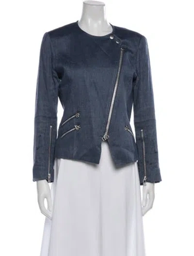Pre-owned Veronica Beard Biker Jacket In Blue