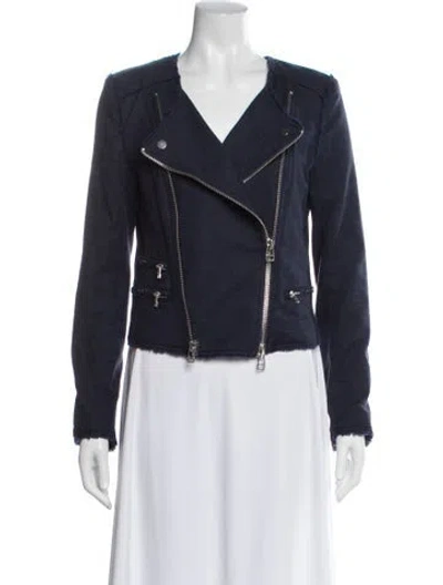 Pre-owned Veronica Beard Biker Jacket In Blue
