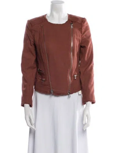 Pre-owned Veronica Beard Biker Jacket In Burgundy