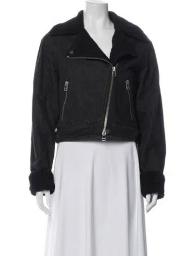 Pre-owned Veronica Beard Biker Jacket In Gray
