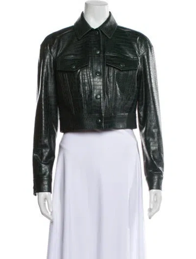 Pre-owned Veronica Beard Biker Jacket In Green