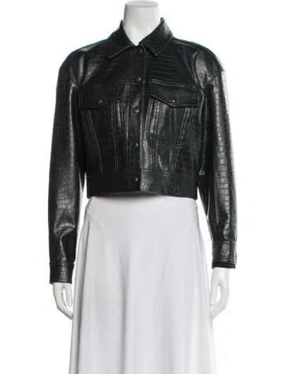 Pre-owned Veronica Beard Biker Jacket In Green