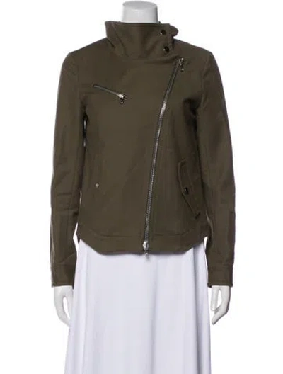 Pre-owned Veronica Beard Biker Jacket In Green