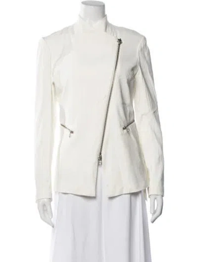 Pre-owned Veronica Beard Biker Jacket In Neutrals/white
