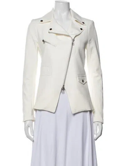 Pre-owned Veronica Beard Biker Jacket In Neutrals/white