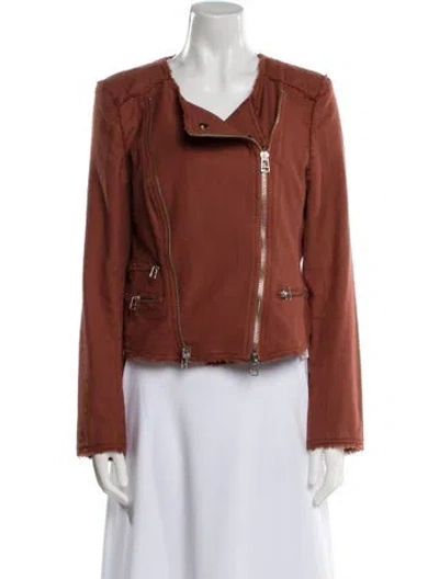 Pre-owned Veronica Beard Biker Jacket In Orange