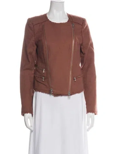 Pre-owned Veronica Beard Biker Jacket In Orange