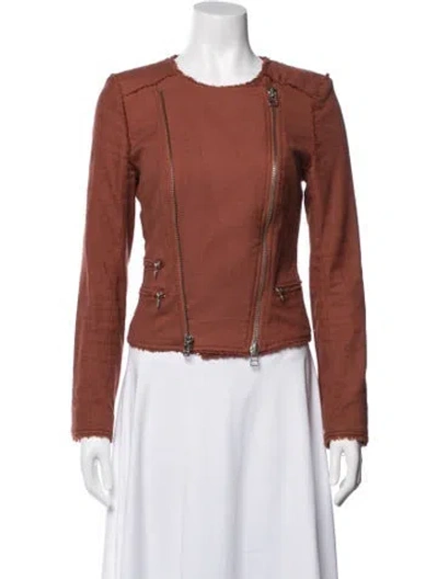 Pre-owned Veronica Beard Biker Jacket In Orange