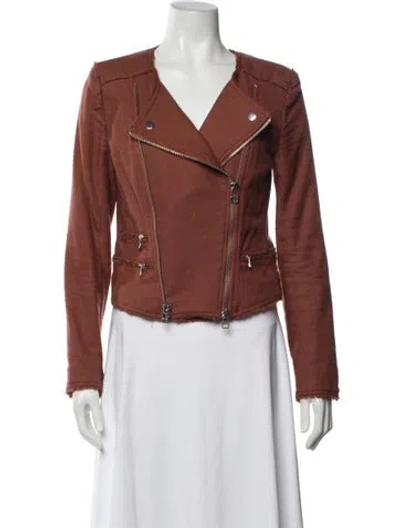 Pre-owned Veronica Beard Biker Jacket In Orange