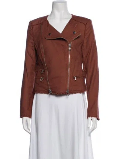 Pre-owned Veronica Beard Biker Jacket In Orange