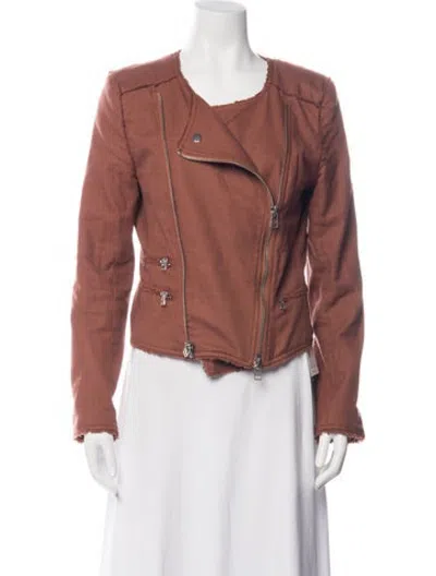 Pre-owned Veronica Beard Biker Jacket In Orange