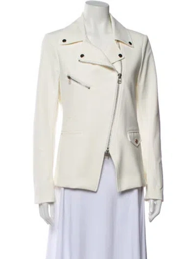 Pre-owned Veronica Beard Biker Jacket In White
